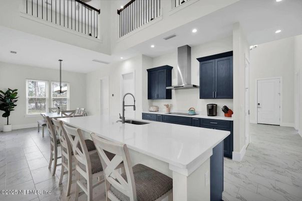 Dining room, Interior, Kitchen, Marble, Pendant Lights, Recessed Lighting