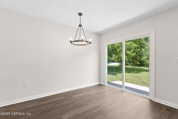 Chandelier, Empty room, Interior, Pendant Lights, Wood Texture Flooring