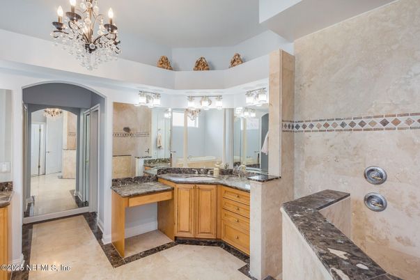 Bathroom, Chandelier, Interior