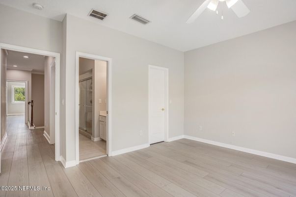 Bathroom, Empty room, Interior, Recessed Lighting, Wood Texture Flooring