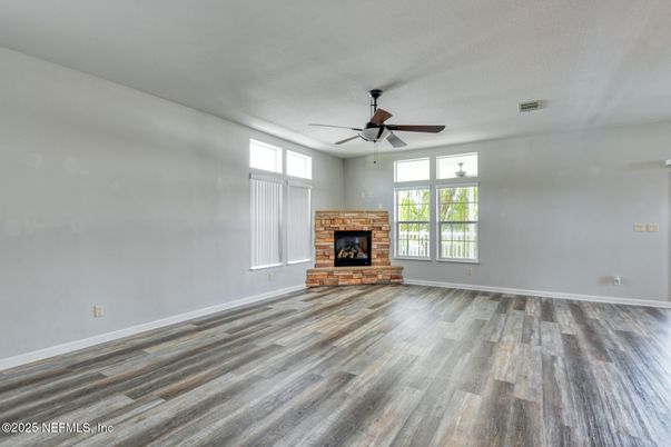 Empty room, Fireplace, Interior, Wood Texture Flooring