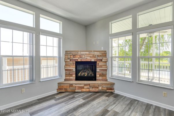 Empty room, Fireplace, Interior, Wood Texture Flooring