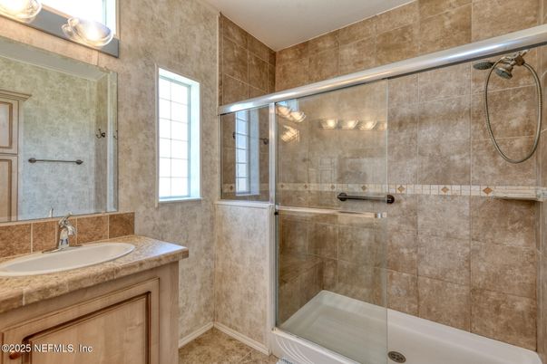 Bathroom, Glass Shower, Interior, Tile Countertops