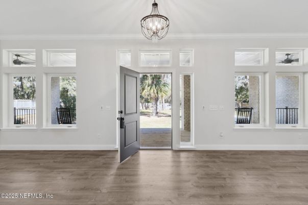 Chandelier, Empty room, Interior, Wood Texture Flooring