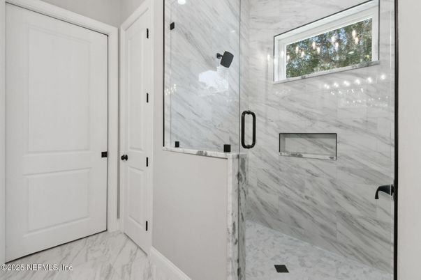 Bathroom, Glass Shower, Interior, Marble, Marble Walls