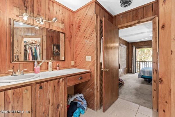 Bathroom, Dual Sink Vanities, Interior, Wooden Walls