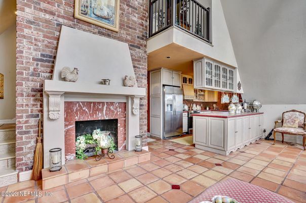 Fireplace, Interior, Kitchen, Stone Walls