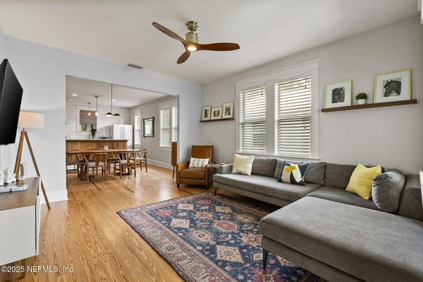 Dining room, Interior, Kitchen, Living room, Pendant Lights, Recessed Lighting, Wood Texture Flooring