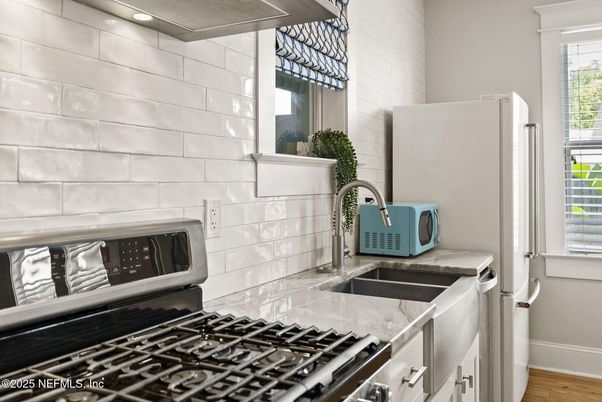 Interior, Kitchen, Stainless Steel Appliances, Wood Texture Flooring