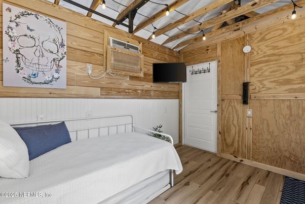 Bedroom, Interior, Wooden Beams, Wood Texture Flooring, Wooden Walls