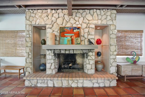Fireplace, Interior, Stone Walls