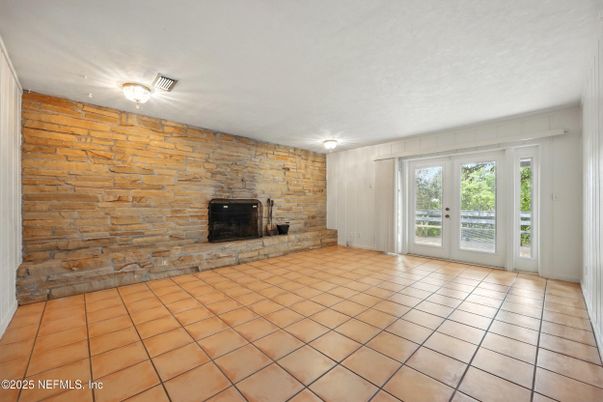 Empty room, Fireplace, Interior, Stone Walls