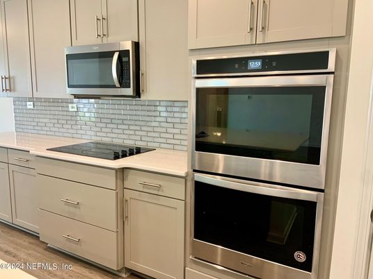 Interior, Kitchen, Stainless Steel Appliances, Wood Texture Flooring