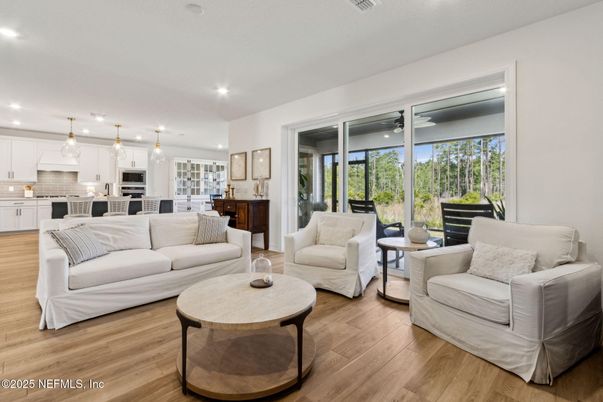 Interior, Kitchen, Living room, Pendant Lights, Recessed Lighting, Stainless Steel Appliances, Wood Texture Flooring