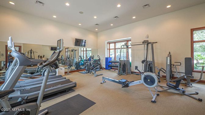 Fitness Equipment, Gym, Interior, Recessed Lighting