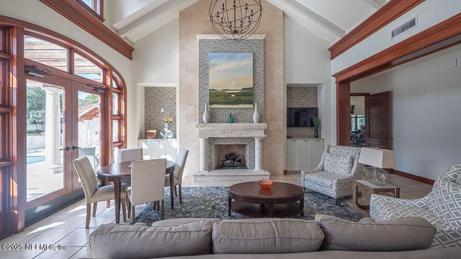 Dining room, Fireplace, Interior, Living room