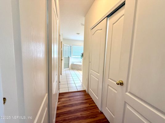 Bathroom, Interior, Recessed Lighting, Wood Texture Flooring