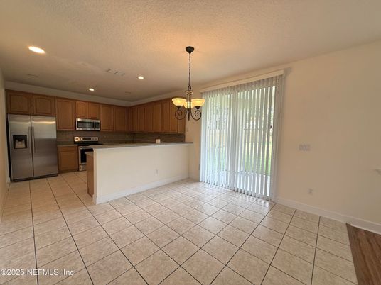 Chandelier, Interior, Kitchen, Pendant Lights, Recessed Lighting, Stainless Steel Appliances