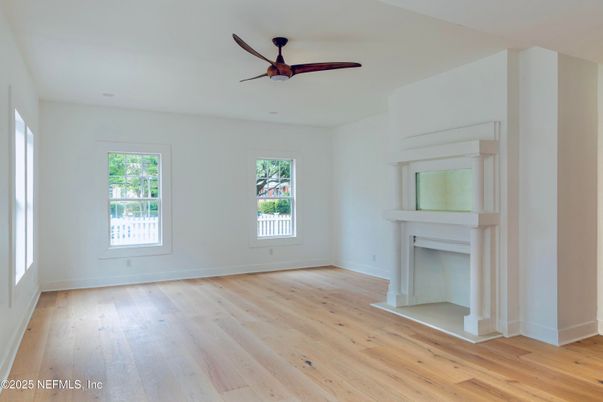 Empty room, Fireplace, Interior, Wood Texture Flooring