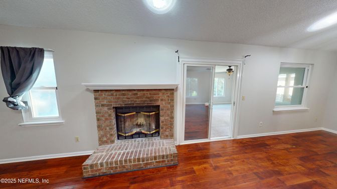 Empty room, Fireplace, Interior, Wood Texture Flooring