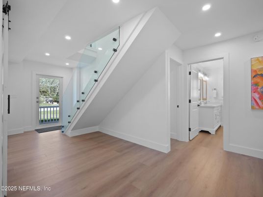 Interior, Recessed Lighting, Wood Texture Flooring
