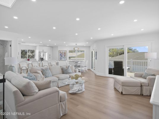 Dining room, Interior, Kitchen, Living room, Pendant Lights, Recessed Lighting, Stainless Steel Appliances, Wood Texture Flooring