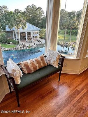 Interior, Sun Room, Water, Wood Texture Flooring
