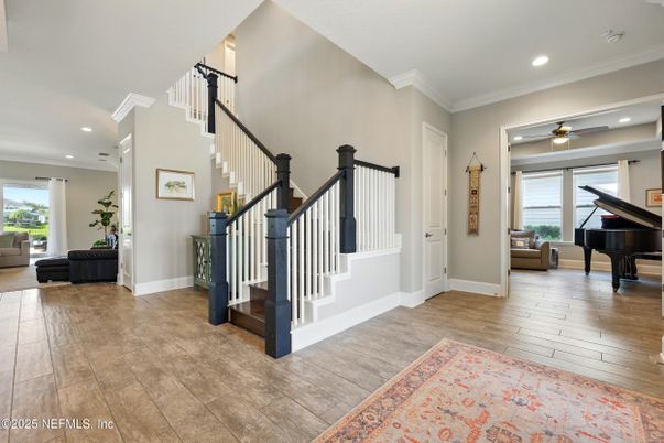 Interior, Piano, Recessed Lighting, Wood Texture Flooring
