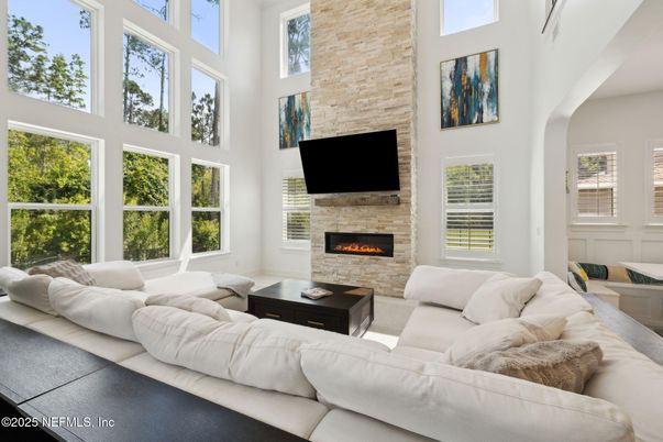 Fireplace, Interior, Living room, Stone Walls