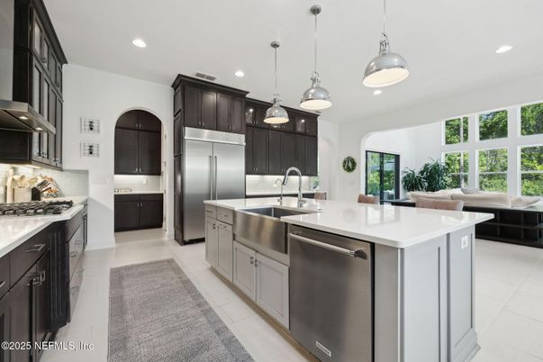 Interior, Kitchen, Pendant Lights, Recessed Lighting, Stainless Steel Appliances