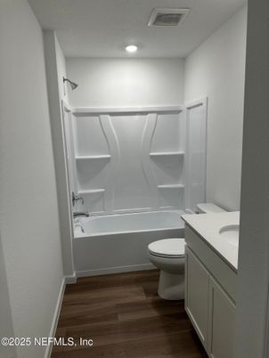 Bathroom, Interior, Recessed Lighting, Wood Texture Flooring