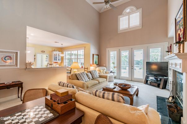 Fireplace, Interior, Living room, Pendant Lights