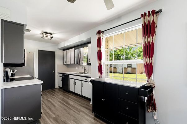 Interior, Kitchen, Wood Texture Flooring