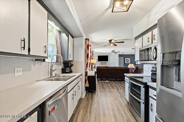 Interior, Kitchen, Wood Texture Flooring