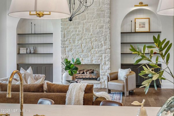 Fireplace, Interior, Living room, Stone Walls