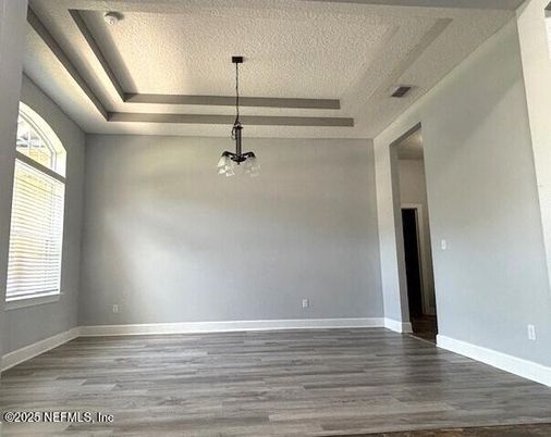 Empty room, Interior, Pendant Lights, Wood Texture Flooring
