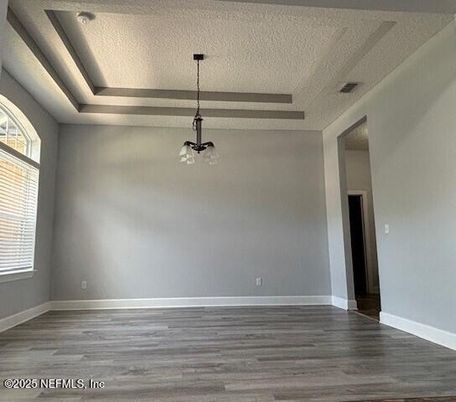 Empty room, Interior, Pendant Lights, Wood Texture Flooring