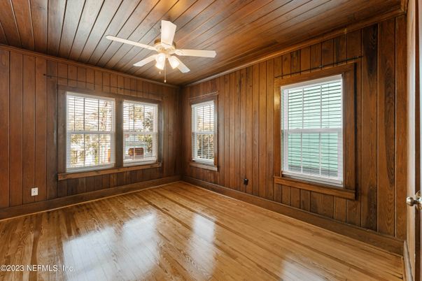 Empty room, Interior, Wooden Ceilings, Wood Texture Flooring, Wooden Walls