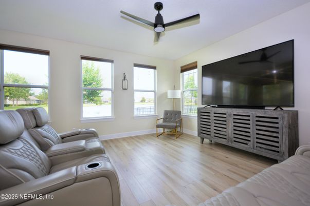 Home Theatre Room, Interior, Living room, Wood Texture Flooring