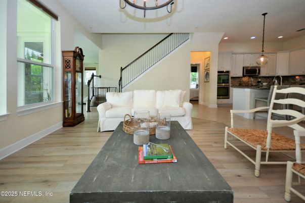Interior, Kitchen, Living room, Pendant Lights, Recessed Lighting, Stainless Steel Appliances, Wood Texture Flooring