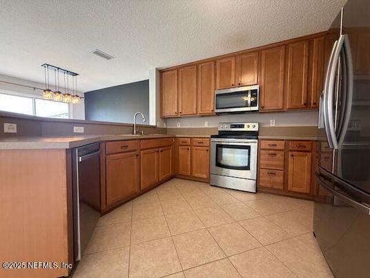 Interior, Kitchen, Pendant Lights, Stainless Steel Appliances