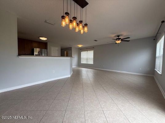 Empty room, Interior, Kitchen, Pendant Lights