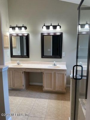 Bathroom, Dual Sink Vanities, Glass Shower, Interior