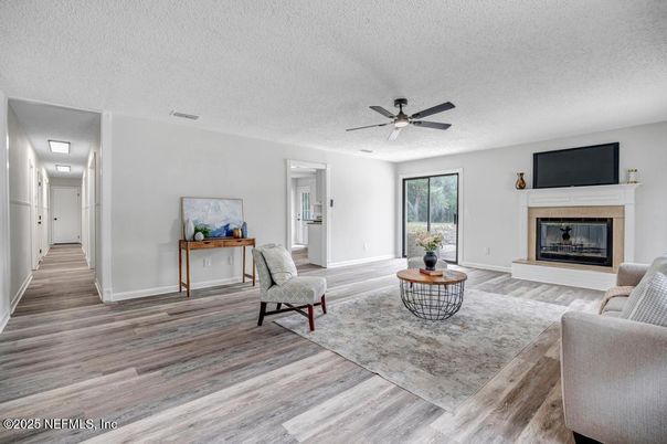 Fireplace, Interior, Wood Texture Flooring