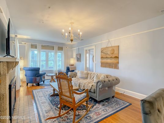 Chandelier, Fireplace, Interior, Living room, Wood Texture Flooring