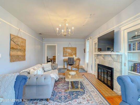 Chandelier, Fireplace, Interior, Living room, Wood Texture Flooring