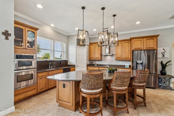 Interior, Kitchen, Pendant Lights, Recessed Lighting, Stainless Steel Appliances