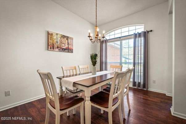 Chandelier, Dining room, Interior, Wood Texture Flooring
