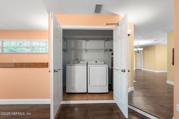 Interior, Recessed Lighting, Utility Closets, Washer, Wood Texture Flooring