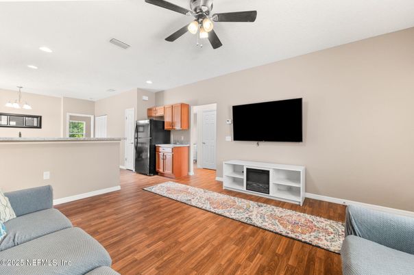 Interior, Kitchen, Recessed Lighting, Wood Texture Flooring